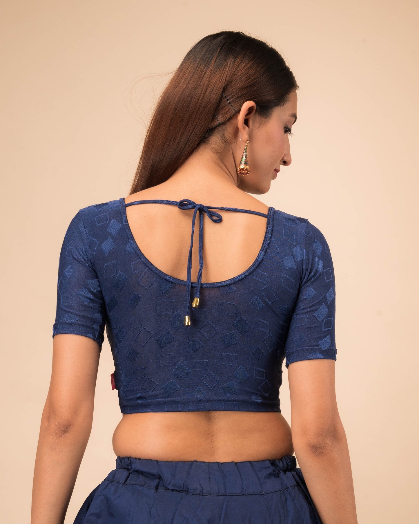 Dora Self Embroidered Back Dori Stretchable Saree Blouse