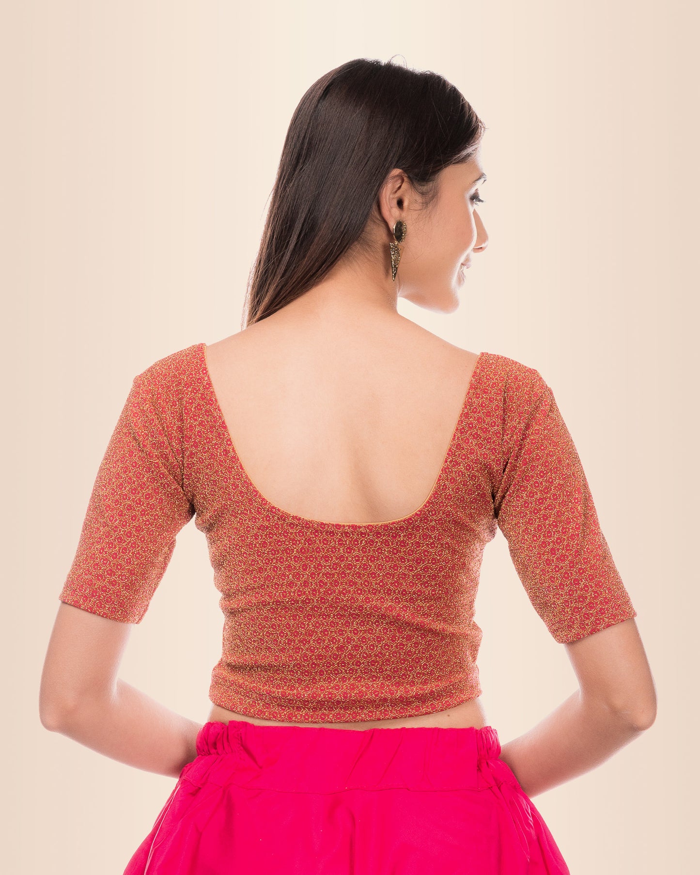 Saraswati Zari Stretchable Slip On Blouse