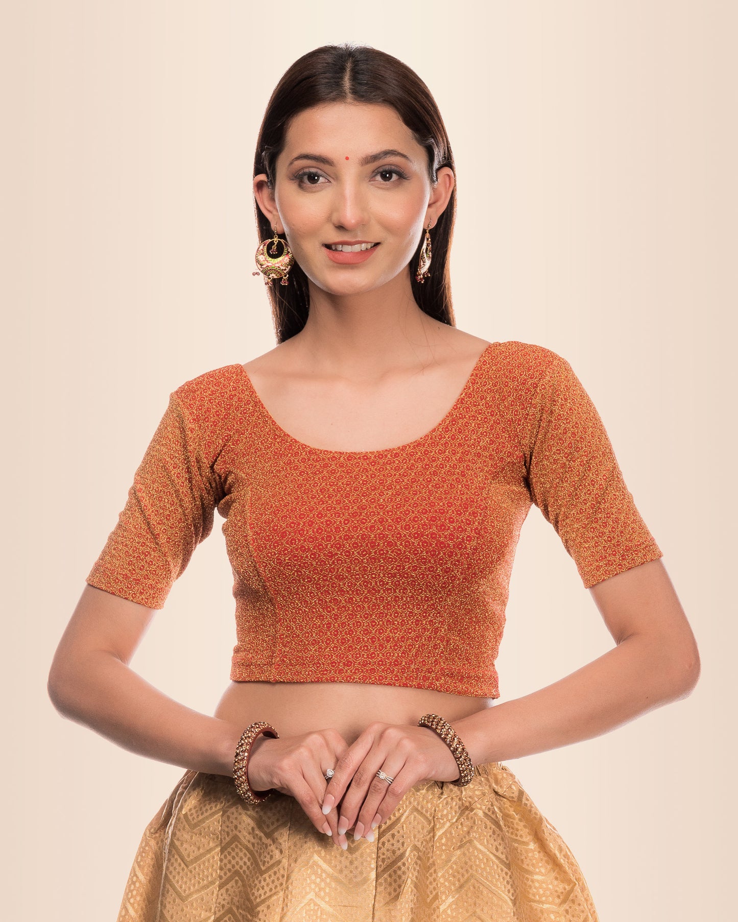 Saraswati Zari Stretchable Slip On Blouse