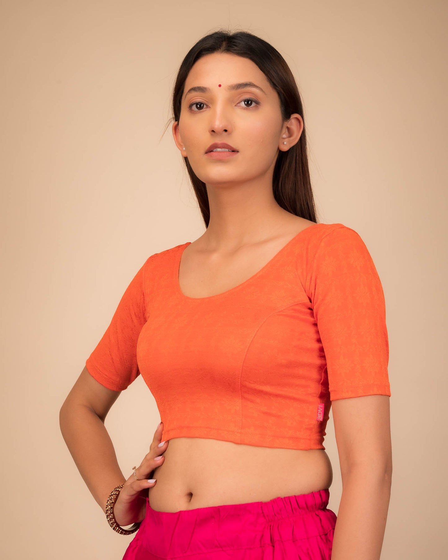 Srishti Classic Round Neck Stretchable Slip On Blouse